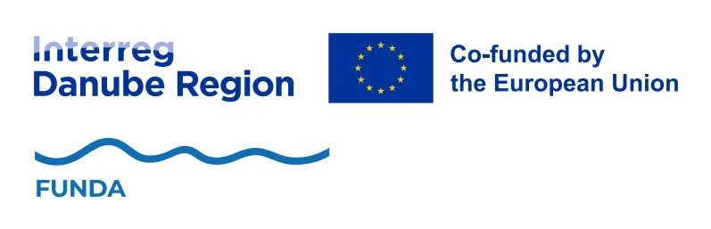 Loga programu Interreg Danube Region, Evropské unie a projektu FUNDA
